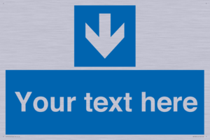 Custom Mandatory directional sign, blue arrow down